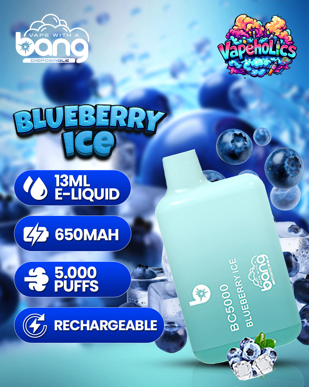 BLUEBERRY ICE - 5.000 PUFFS