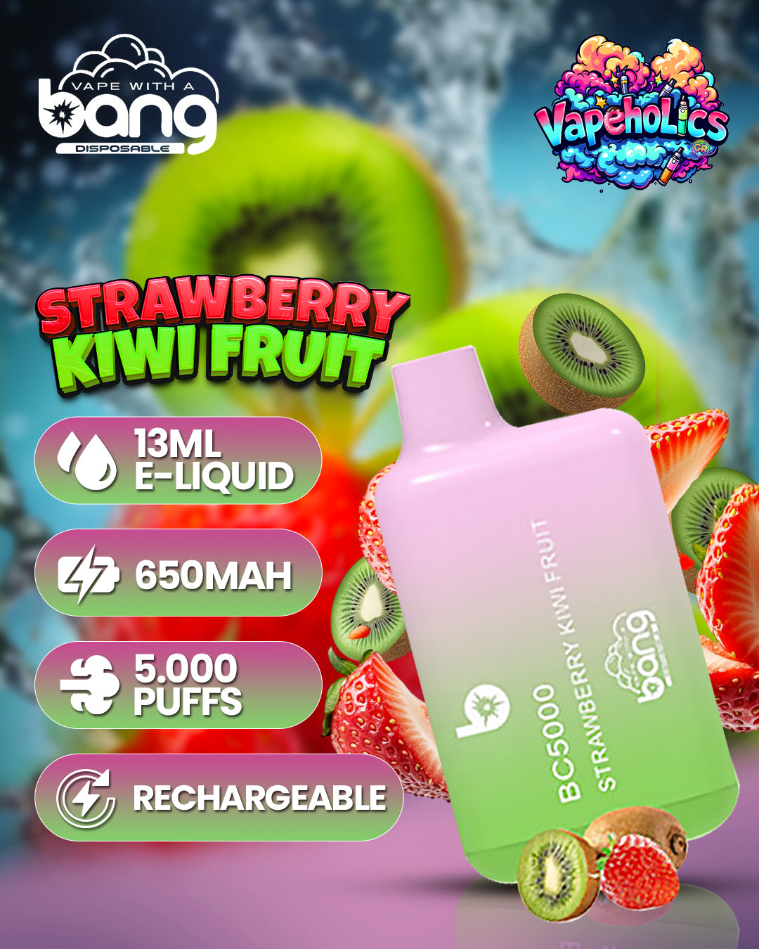 STRAWBERRY KIWI FRUIT - 5.000 PUFFS