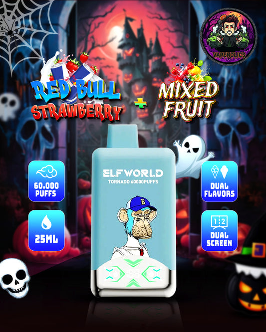 60.000 PUFFS - RED BULL STRAWBERRY + MIXED FRUIT - 5%