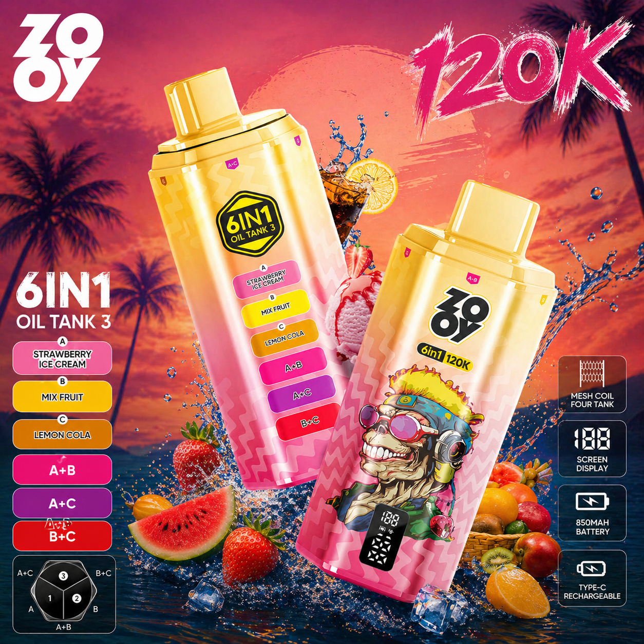 481d2d97-ba61-4666-9f31-44bb3227f663 2% - STRAWBERRY ICE CREAM / MIX FRUIT / LEMON COLA - Image 1