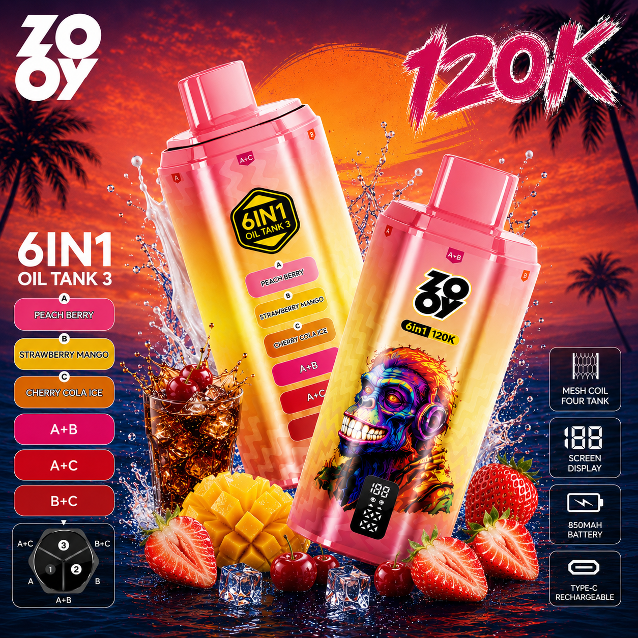 4f5edbfd-9eb6-4d56-8448-717d9a49cb08 2% - PEACH BERRY / STRAWBERRY MANGO / CHERRY COLA ICE - Image 1